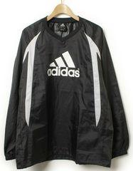 adidasアディダス☆ロゴマーク黒ナイロンロトップス